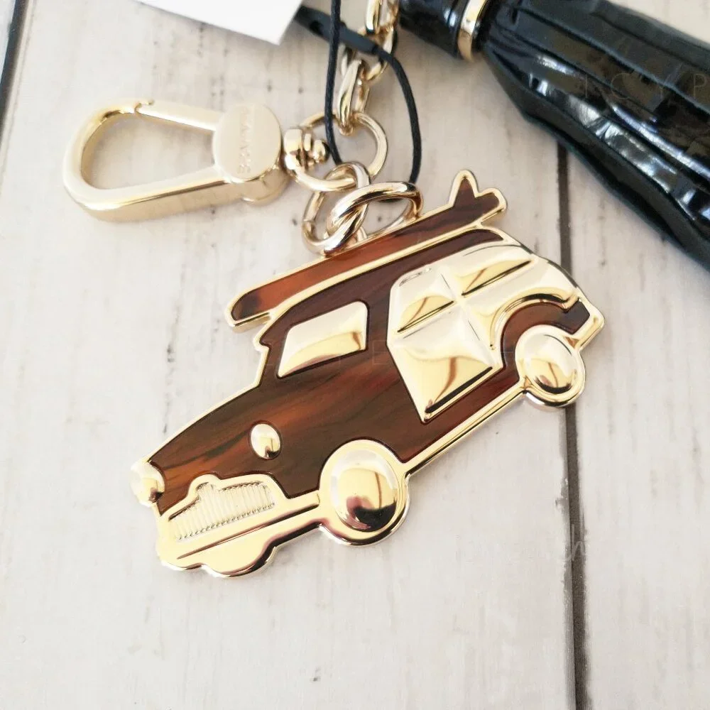 Brahmin Copa Car Tassel New Black Melbourne Key FOB Leather Resin Croc-Embossed - Picture 9 of 10